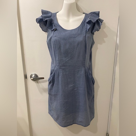 Blue polka dot ruffle dress - Picture 2 of 7